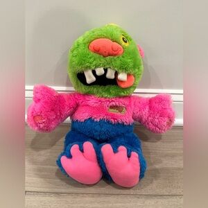 Vintage 1986 ZUGLY Plush Hug A Monster Pet Stuffed Animal Rare 17” Pink Blue